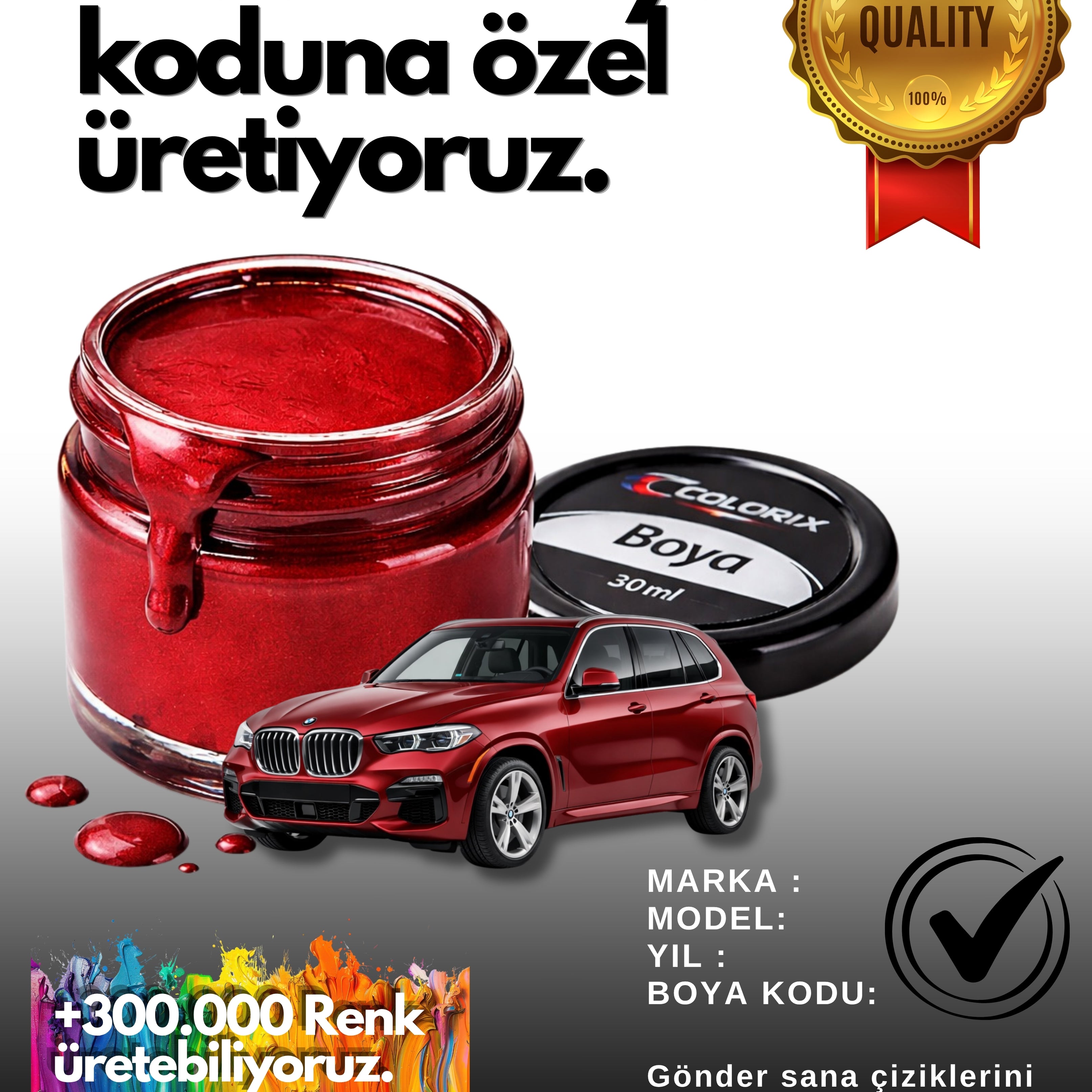 Colorix® Araç Rötuş Boya Seti – Boya Koduna Özel Çizik Onarım Seti