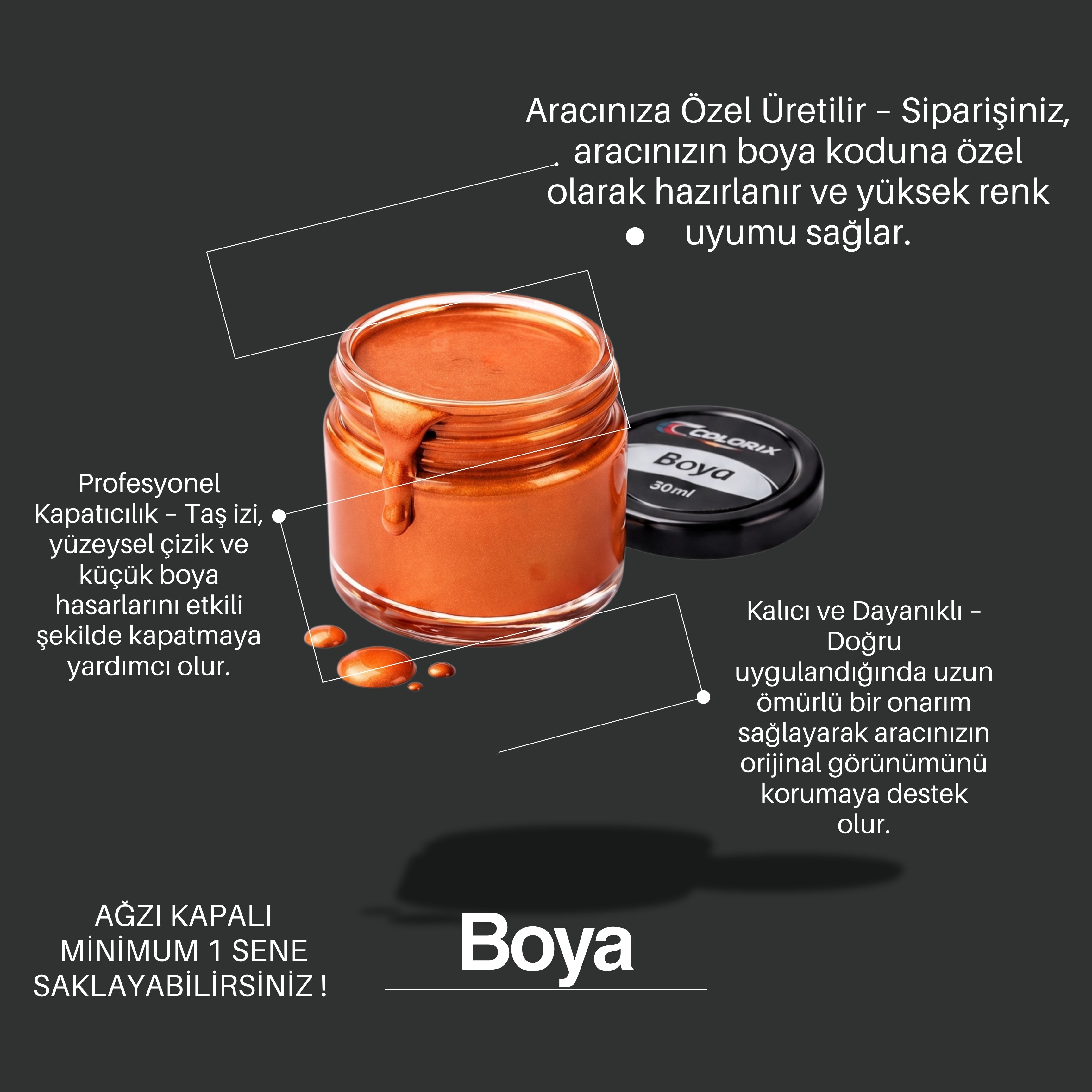 Colorix® Araç Rötuş Boya Seti – Boya Koduna Özel Çizik Onarım Seti